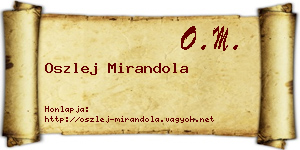 Oszlej Mirandola névjegykártya